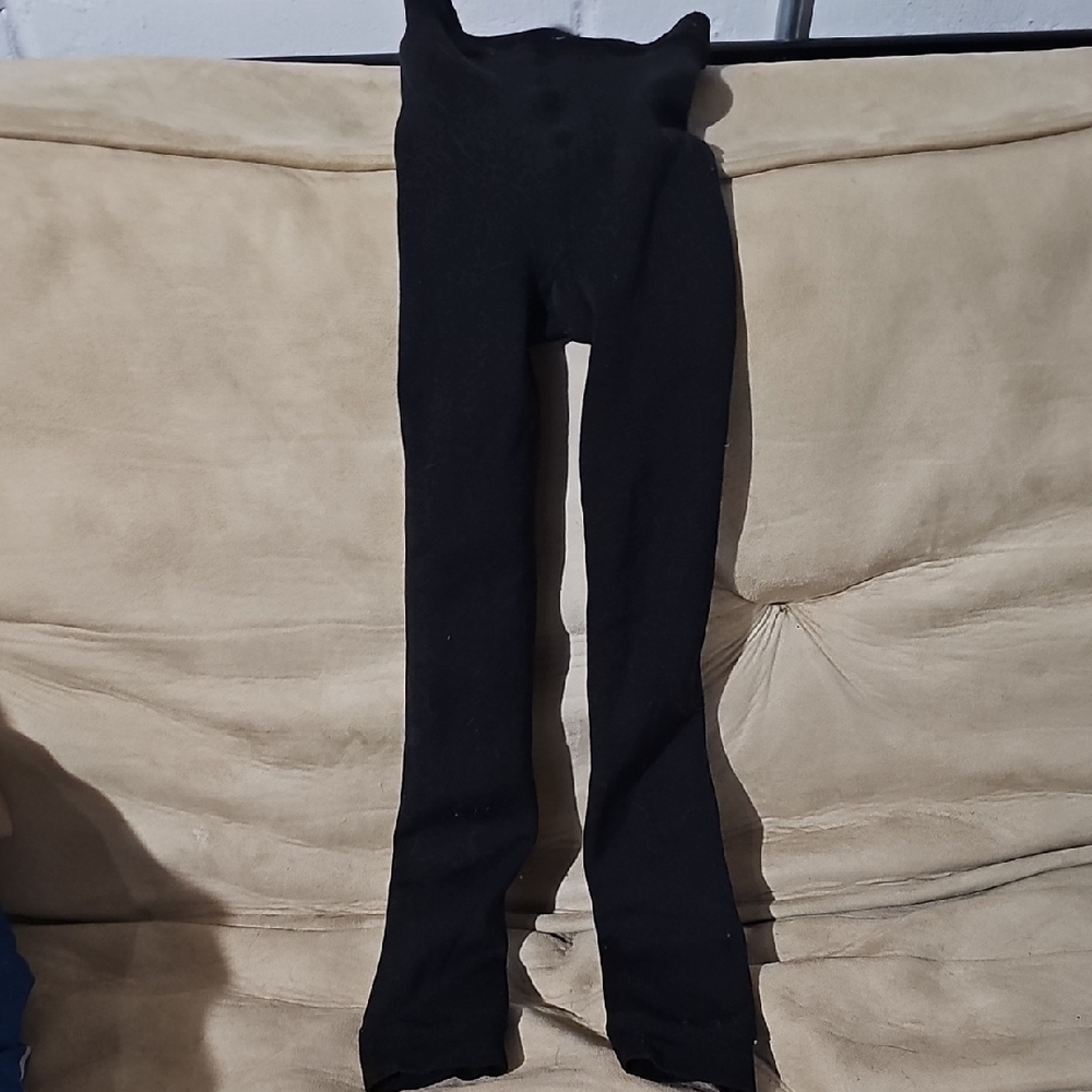 Fleece Lined Cuddl Duds Black Leggings Full-Length Smooth